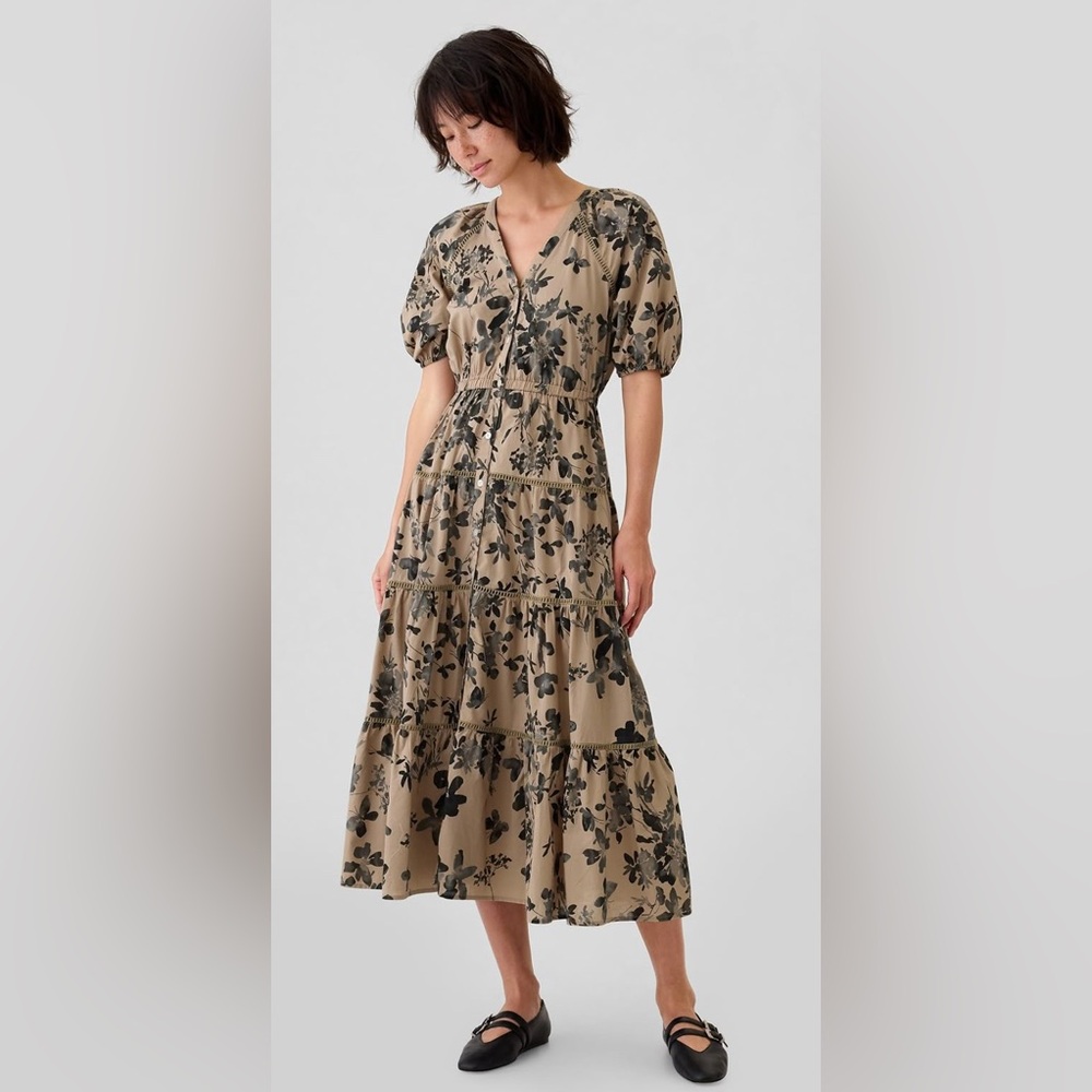 GAP Tiered Midi Shirtdress - Picture 2 of 8